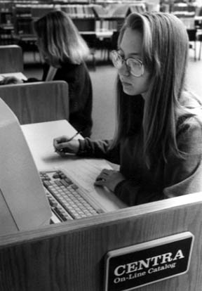 Student using CENTRA, ca. 1995