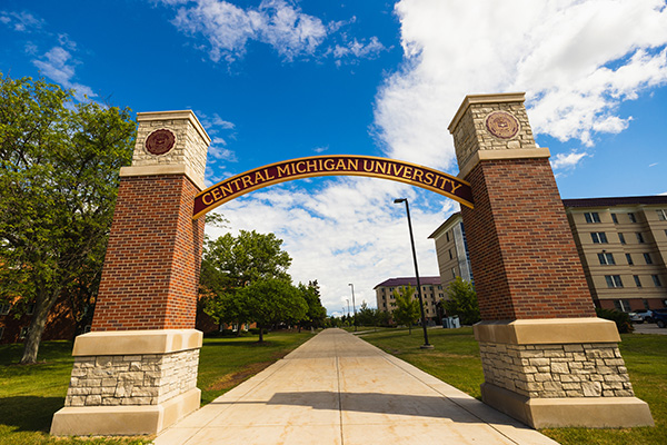 The Central Michigan University archway.
