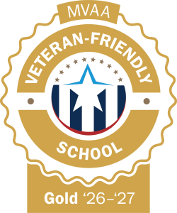 20261008-MVAA Veteran-Friendly School-Gold-26-27 Gold seal with stars and stripes in middle, states
