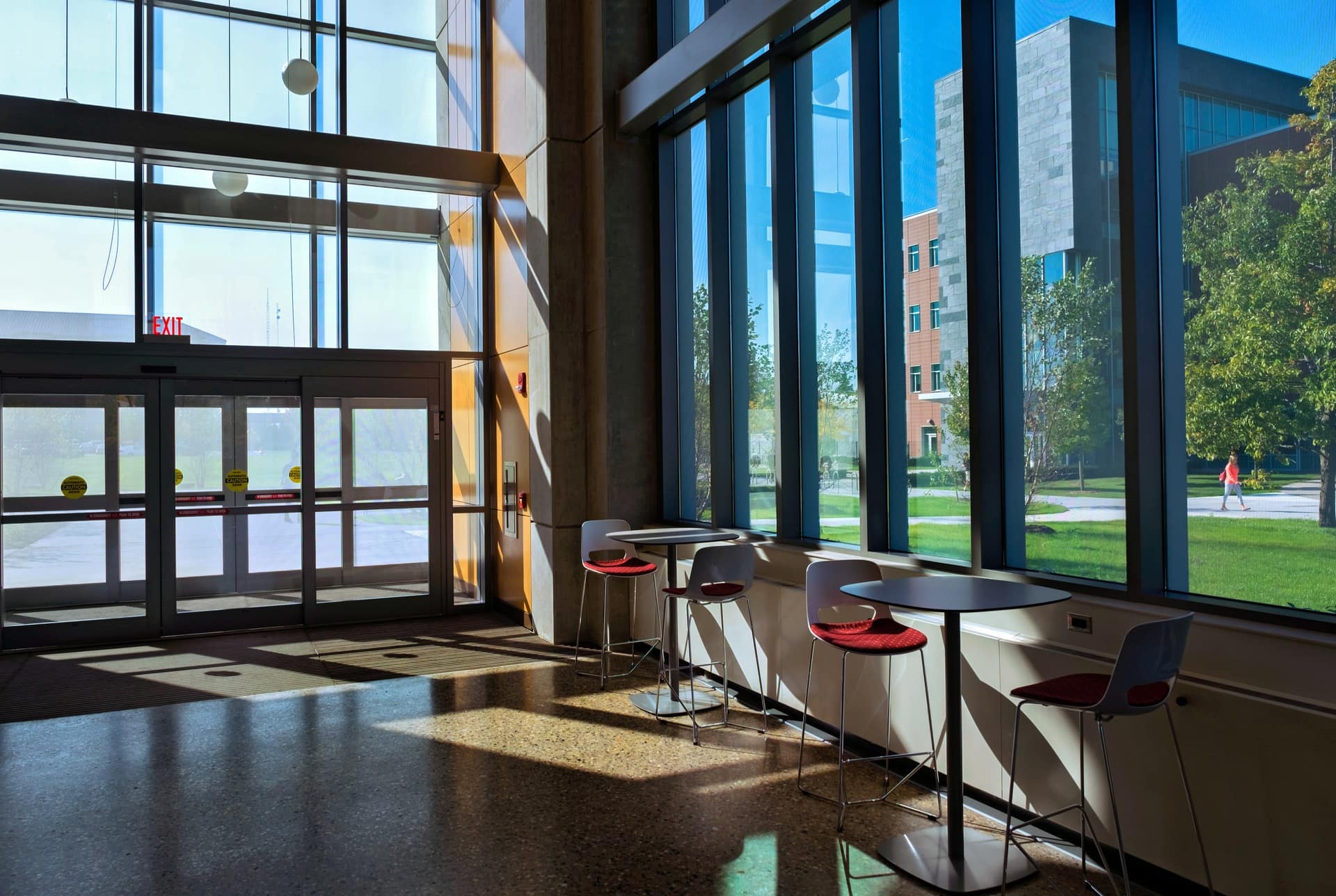 Biosciences Building - Interior with tables and windows