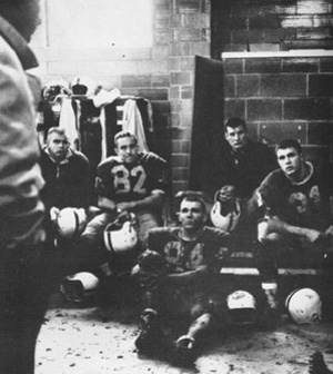 In the locker room, 1959