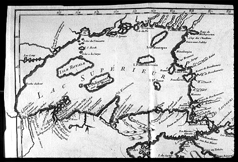 Lake Superior Map with Mythical Island
