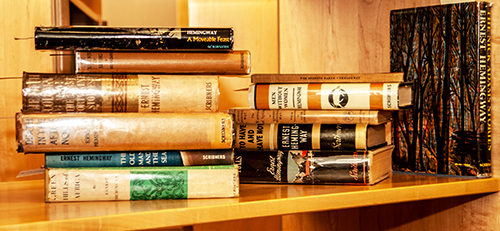 Stacks of Hemingway Books