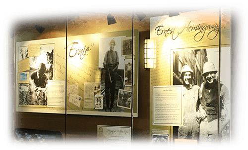 Hemingway panels in exhibit case