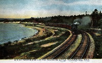 "Dummy" train along the shore of Little Traverse Bay  Image courtesy of Clarke Historical Library