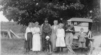 Picture taken on the way to Walloon Lake in 1917. Picture includes Dr. and Mrs. Hemingway, Ernest and Leicester along with cousins living at Ironton, Michigan  Image courtesy of Jim Sanford and Clarke Historical Library