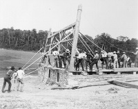 Barn raising at Bacon's Farm, 1900  Image courtesy of Jim Sanford and Clarke Historical Library