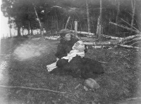 Grace Hemingway with Ernest, Walloon Lake, 1899  Image courtesy of Jim Sanford and Clarke Historical Library