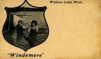 Windemere postcard picturing Ernest and Marcelline, ca. 1900  Image courtesy of Jim Sanford and Clarke Historical Library