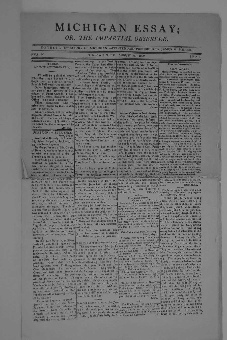 Newspapers in Michigan Clarke Historical Library Central Michigan