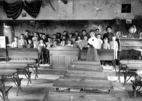Interior of a One Room Schoolhouse