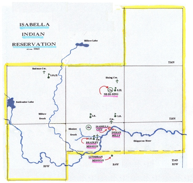Isabella Indian Reservation Map