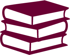 Maroon stack of 3 books.