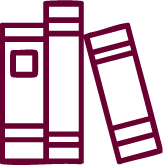 outline of 3 books standing on end