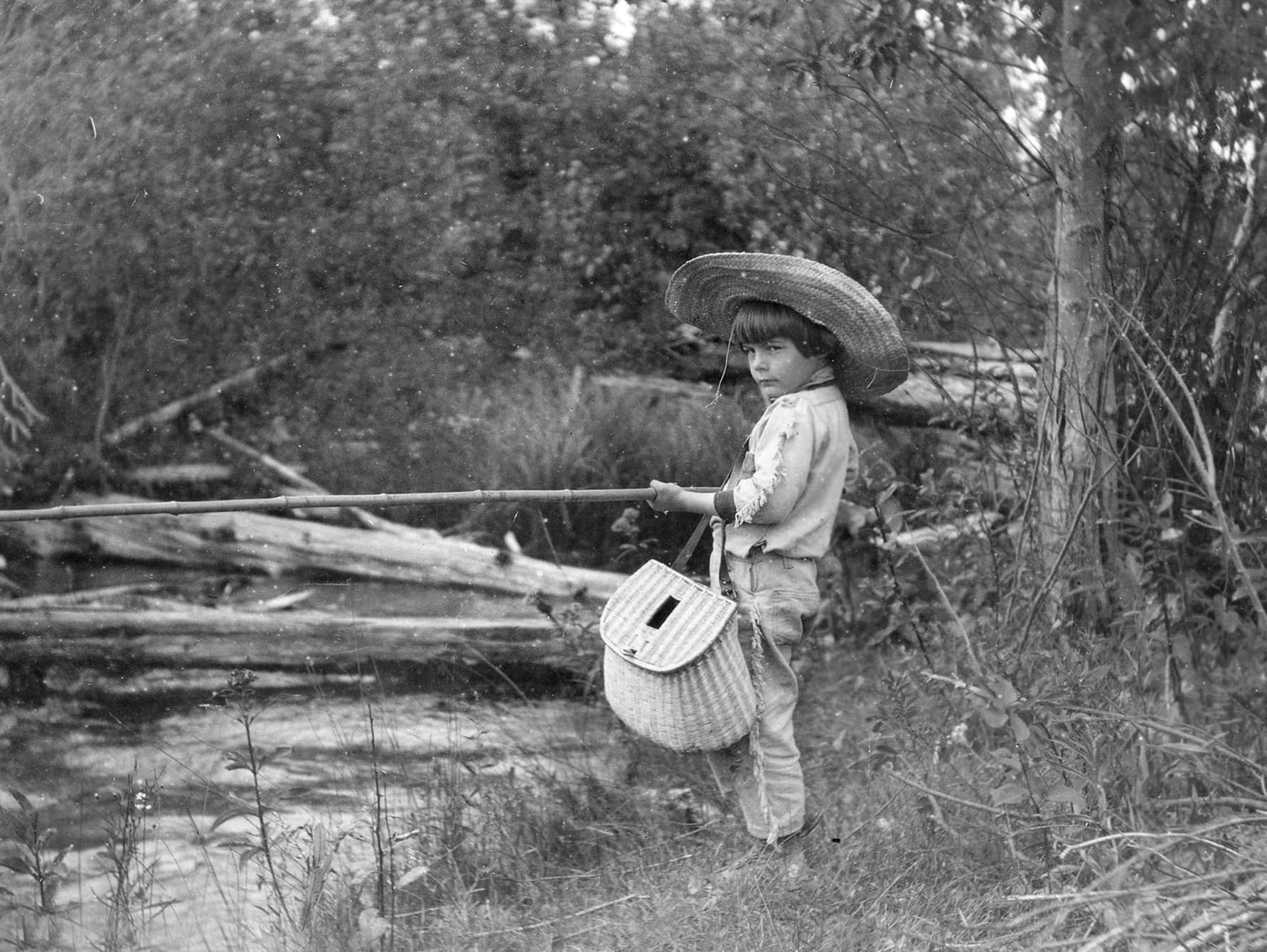 Hemingway as a young boy fishing
