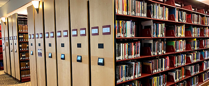 CMU Libraries' stacks with books.