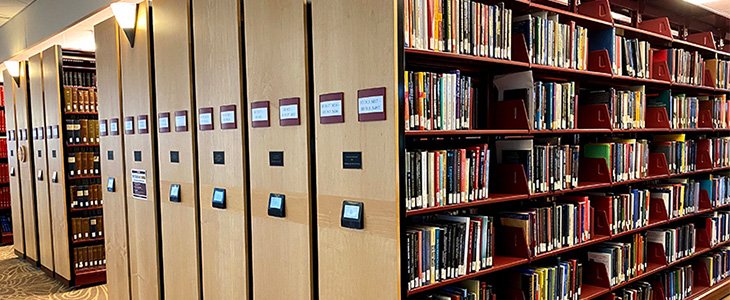 CMU Libraries' stacks with books.