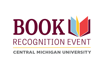 Book Recognition Event Central Michigan University Logo with a colorful open book icon.