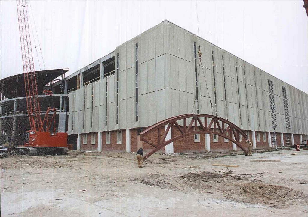 Park Library exterior construction