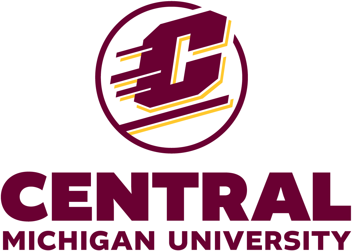 CMU LOGO The maroon and gold Central Michigan University action C logo.