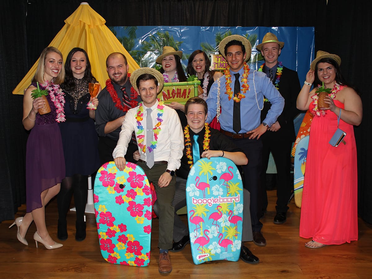 A group of students at the Honors Program Charity Ball.