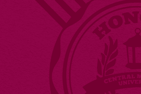 Maroon background with monochromatic partial CMU Honors Program seal.