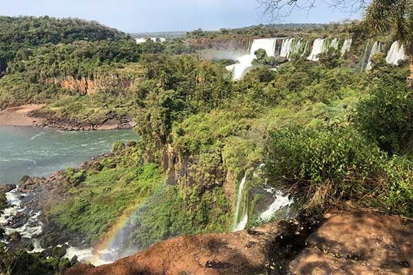 A large waterfall surrounded by the jungle taken during a Central Michigan University study abroad.