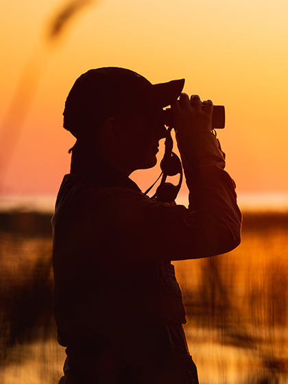 Central Michigan University Graduate student bird surveyor