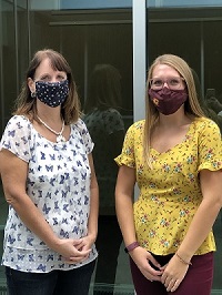 Dr. Cheryl Geisthardt and CMU senior Carly Jenkins posing for a photo.