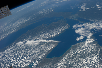 A picture of Michigan from space.
