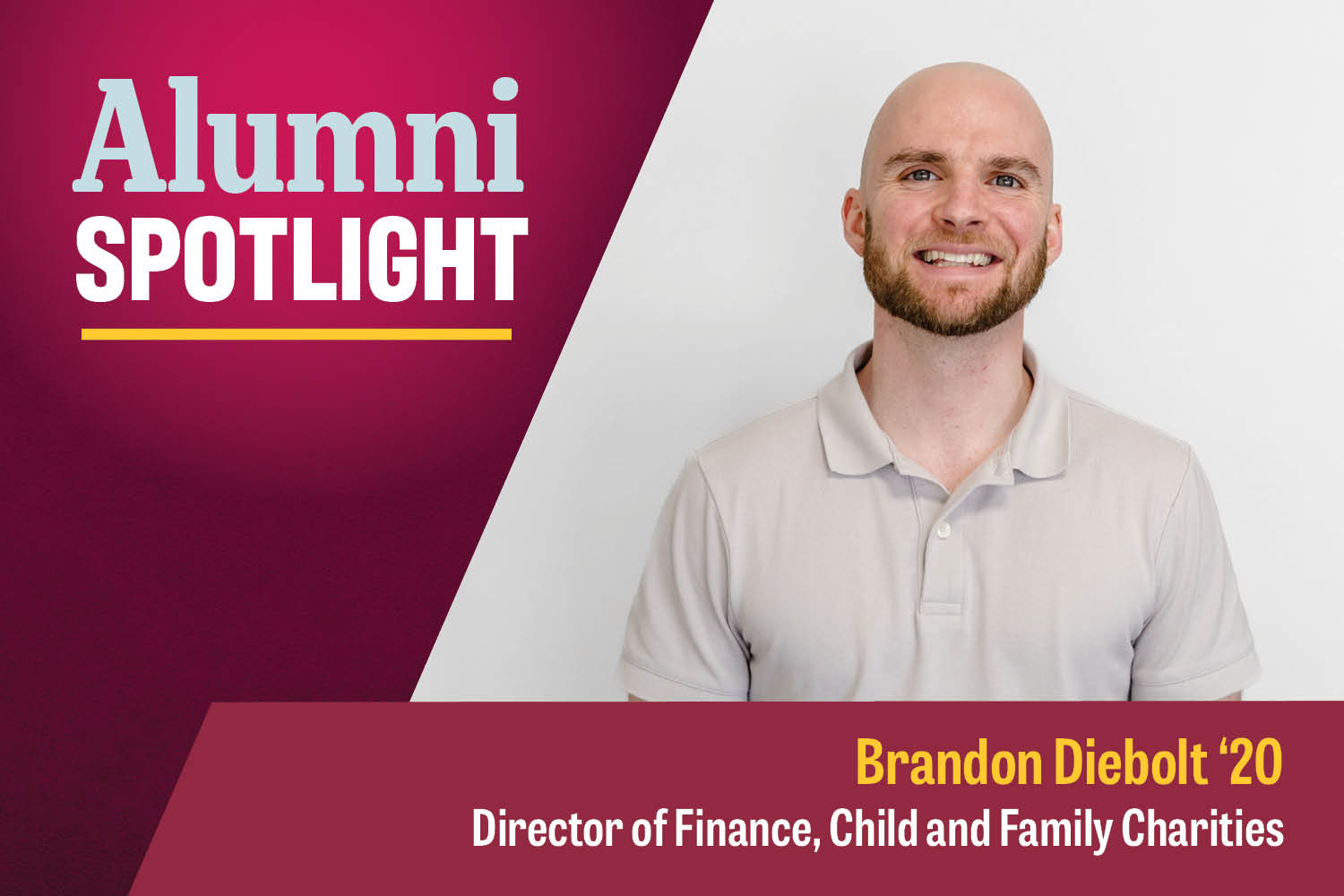 Brandon Diebolt has a beard and shaved head. He is wearing a dark gray polo shirt.