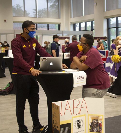 National Association of Black Accountant Students promoting their student organization at the CBA Involvement fair