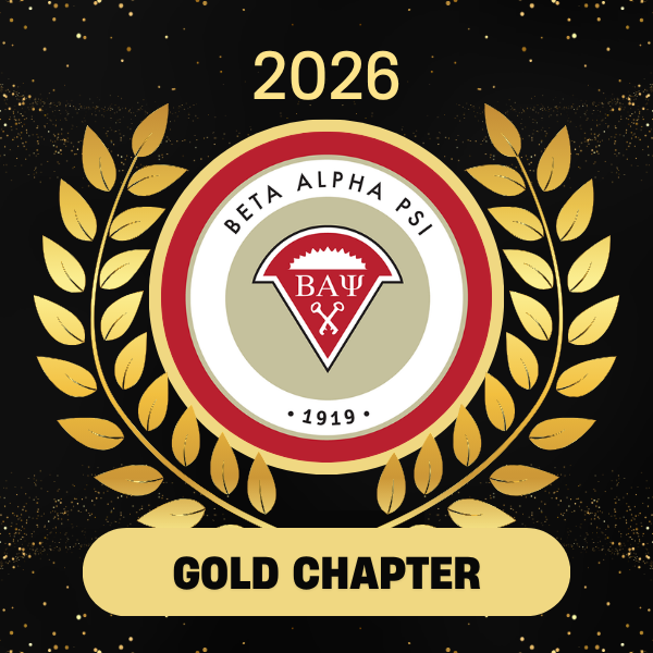 Beta Alpha Psi 2026 gold chapter badge