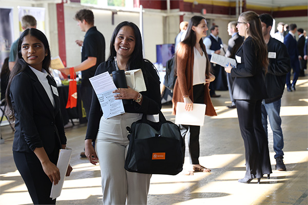 A group of students at the all majors career fair
