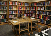 A small library room that is located within Ascension St. Mary's Hospital which is in Saginaw, Michigan.