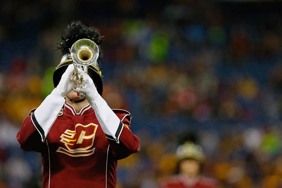 Trumpet player in the marching band