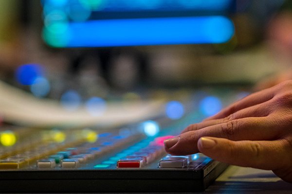 Control board in television station