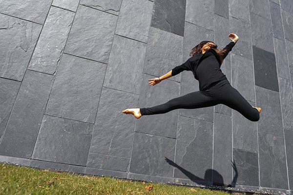 Dancer leaping through the air