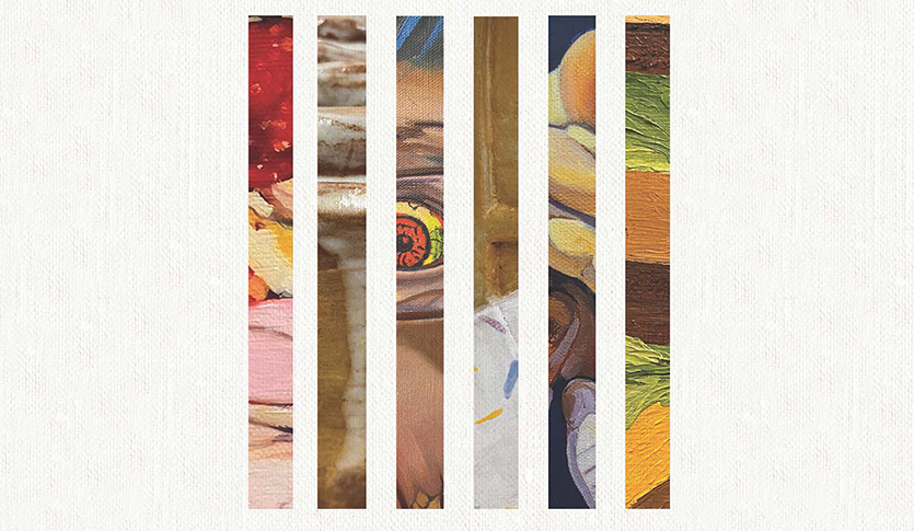 A series of painting segments. You can only see a small strip of the original painting.