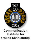 Logo for top 10 CIOS or Communication Institute for Online Scholarship  award.