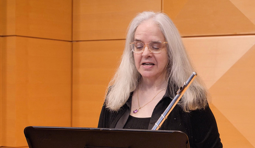 Dr. Joanna White performing a recital in Chamichian Chamber Music Hall.