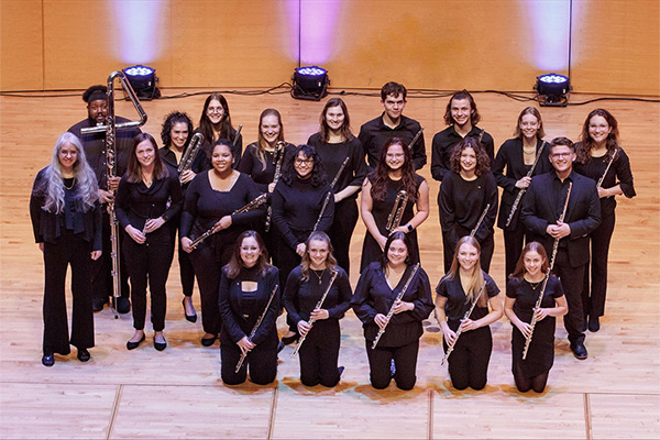 A picture of the 2021-22 Flute Studio at Central Michigan University