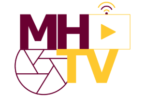MHTV logo with maroon and gold letters.