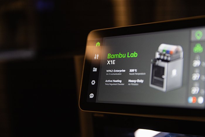 Close up of user screen for the new 3D printers in the updated AD3PT Center