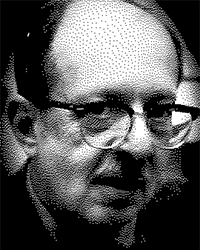 Headshot of Michael J. Petrick, a greyscale newspaper clipping