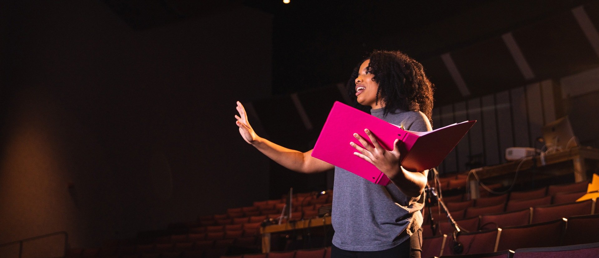 Yasmeen Duncan directing Song for Coretta for CMU's Theatre and Dance department.