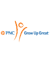 PNC Grow Up Great logo with an outline of an orange stick person in the middle