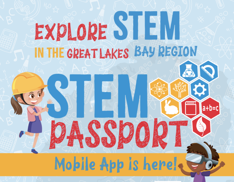 Stem passport logo. Text reads: STEM Passport Mobile App is Here!