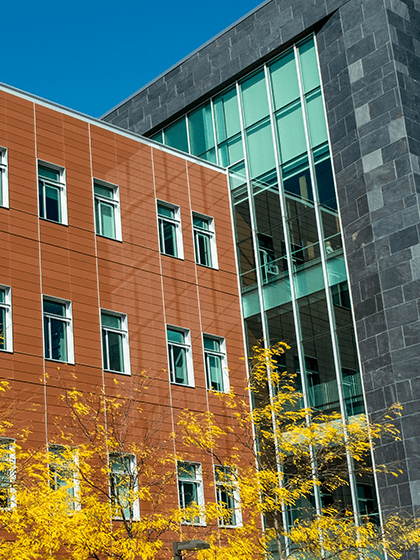 Exterior of the EHS building on CMU's campus