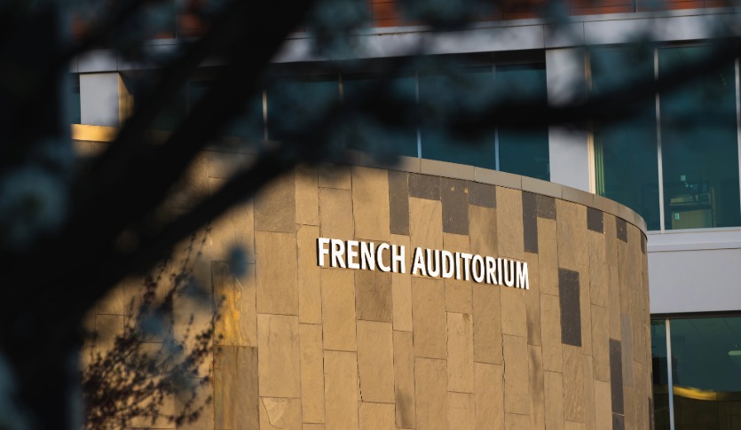 The exterior of French Auditorium.